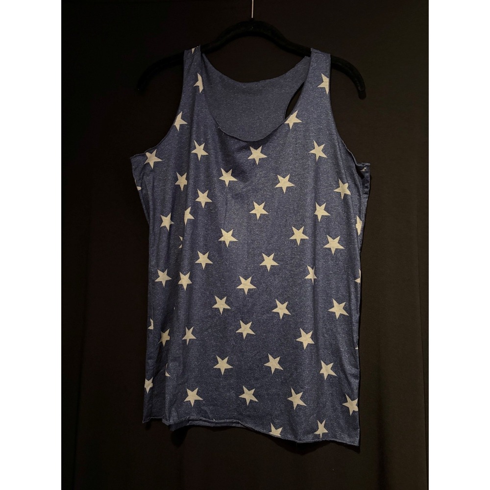 Women's Blue W/Stars Unbranded Tank Top Size L
